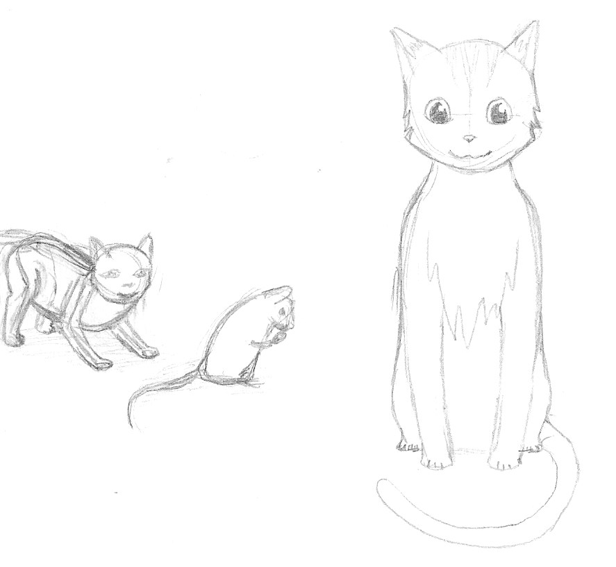 dessin de chats sur papier #1